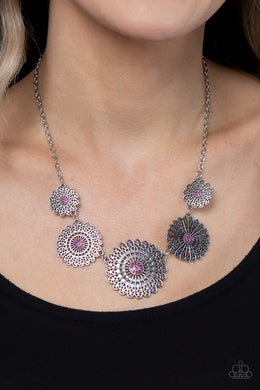 Paparazzi Marigold Meadows - Pink - Short Necklace & Earrings