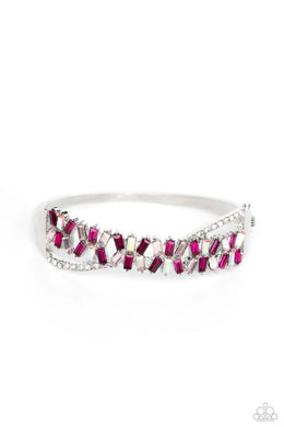 Paparazzi Timeless Trifecta - Pink - Hinge Bracelet