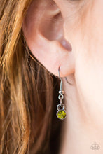 Load image into Gallery viewer, Paparazzi Stop, TEARDROP, and Roll - Green - Gunmetal Teardrop - Necklace and matching Earrings - $5 Jewelry With Ashley Swint