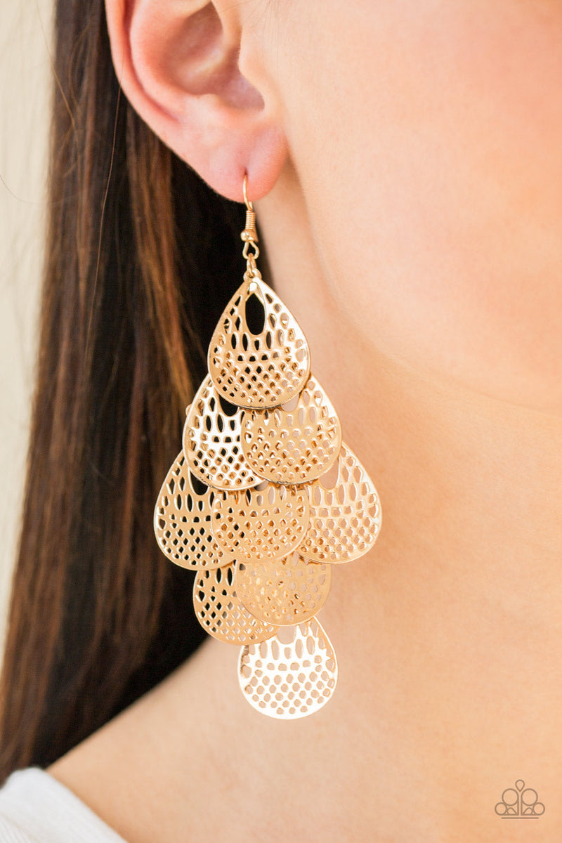 Paparazzi Lure Them In - Gold - Earrings | $5 Jewelry with Ashley Swint