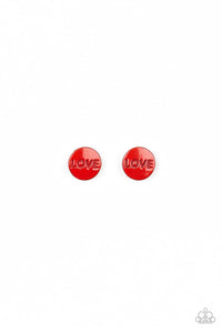 Paparazzi Starlet Shimmer Post Earrings, 10 - "LOVE" in Red, Blue, Pink, White, Silver & Purple - $5 Jewelry with Ashley Swint