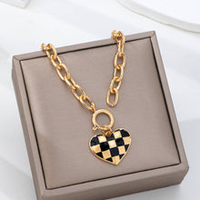 Load image into Gallery viewer, Checkered Heart Toggle Necklace SHIPS 7-24