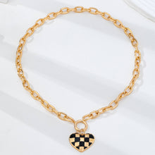 Load image into Gallery viewer, Checkered Heart Toggle Necklace SHIPS 7-24
