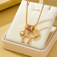 Load image into Gallery viewer, Western Rhinestone Horseshoe Charm Necklace SHIPS 7-24
