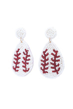 Load image into Gallery viewer, Baseball Bead Earrings