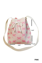 Load image into Gallery viewer, Coquette Ribbon Pattern Crossbody Bucket Bag