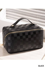 Load image into Gallery viewer, LEATHER MAKEUP BAG SOLID BAG BLACK
