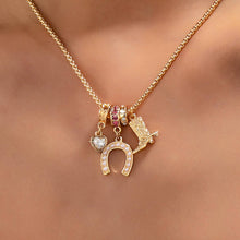 Load image into Gallery viewer, Western Rhinestone Horseshoe Charm Necklace SHIPS 7-24