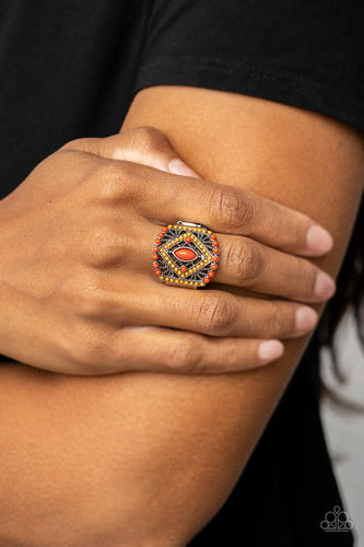 Paparazzi Amplified Aztec - Orange - Ring