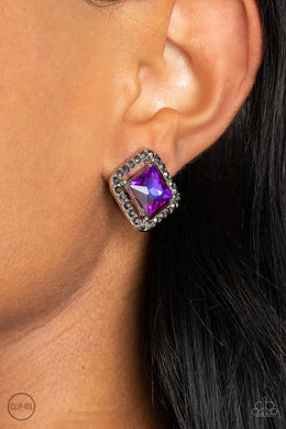 Paparazzi Cosmic Catwalk - Purple - Clip on Earrings