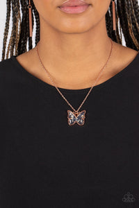 Paparazzi Gives Me Butterflies - Copper - Necklace & Earrings