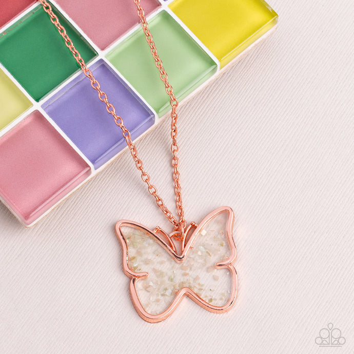 Paparazzi Gives Me Butterflies - Copper - Necklace & Earrings