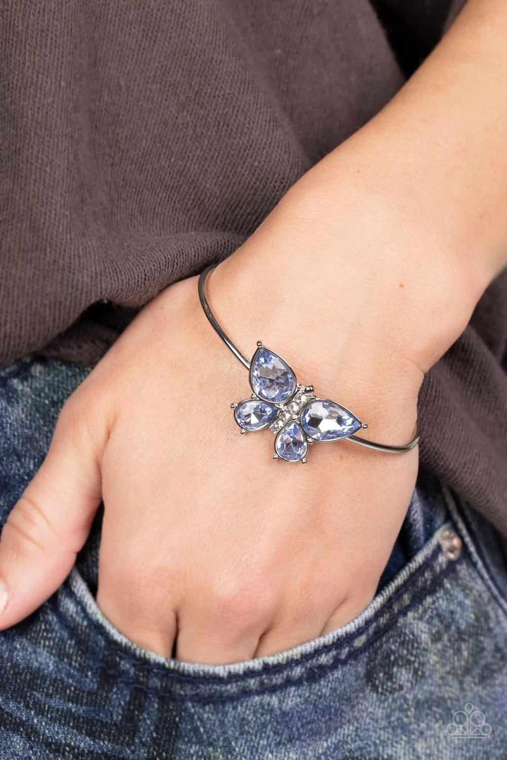 Paparazzi Butterfly Beatitude - Blue - Cuff Bracelet