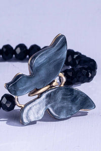 Butterfly iridescent Bracelets Black