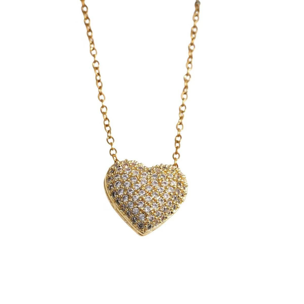 Dainty Heart Rhinestone Necklace