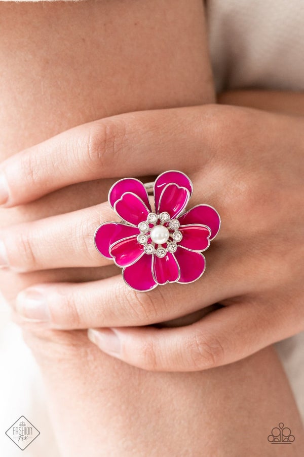 Paparazzi Budding Bliss - Pink Flower Ring