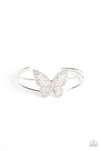 Paparazzi Butterfly Bella - White Cuff Bracelet