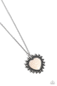 Paparazzi Southwestern Sentiment White Stone Heart Necklace & Earrings