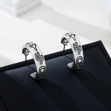 Load image into Gallery viewer, Cowgirl Engraved Silver Hoop Earrings SHIPS 7-24