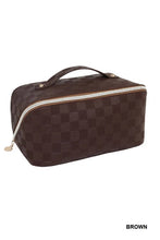 Load image into Gallery viewer, LEATHER MAKEUP BAG SOLID BAG BROWN