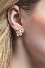 Load image into Gallery viewer, Faceted Clover Stud Earrings