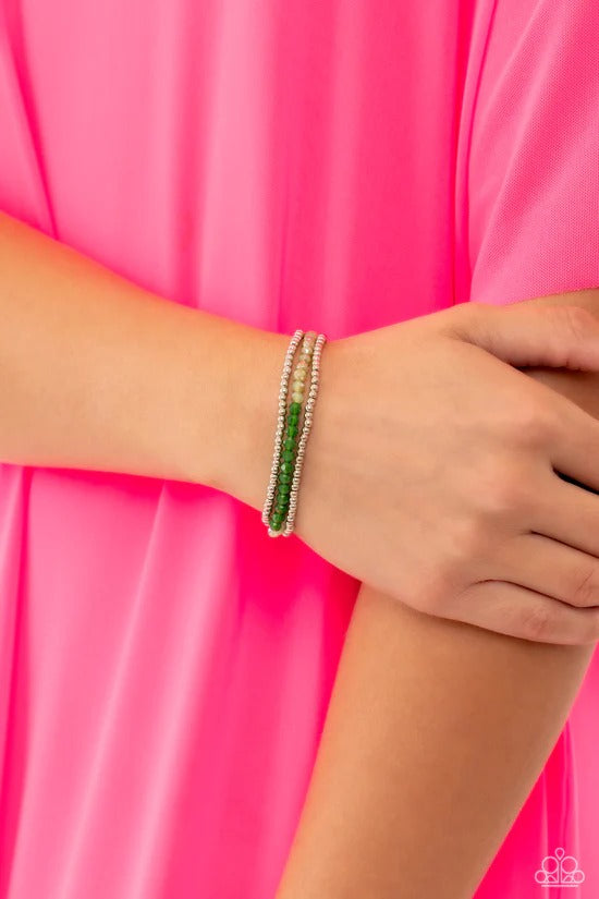Paparazzi Backstage Beading - Green - Bracelet