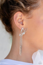 Load image into Gallery viewer, Paparazzi A Few Of My Favorite WINGS - White - Oil Spill Earrings