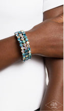 Load image into Gallery viewer, Paparazzi Iridescent Incantation - Blue Coil Bracelet Black Diamond