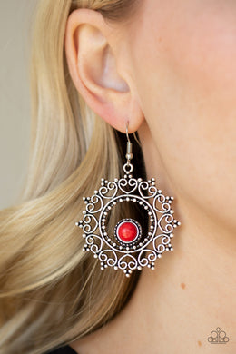 Paparazzi WREATHED IN WHIMSICALITY - RED Earrings