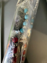 Load image into Gallery viewer, Entire pack of 10 silver stretchy, freckle, stone, bracelets, orange, green, red, blue, pink purple - Paparazzi $5 Jewelry with Ashley Swint