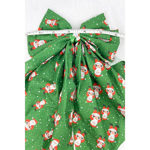 Christmas Pattern Long Tail Hair Bow