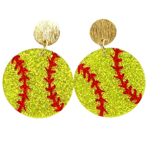 Lightweight Acrylic Softball Earrings NEW