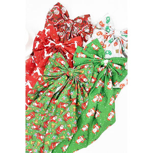 Christmas Pattern Long Tail Hair Bow