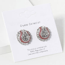 Load image into Gallery viewer, Crystal Rhinestone Paved Baseball Stud Earrings