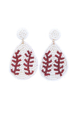 Load image into Gallery viewer, Baseball Bead Earrings