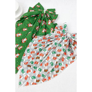 Christmas Pattern Long Tail Hair Bow