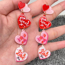 Load image into Gallery viewer, Sweet Love Triple Heart Charm - Earrings Valentine&#39;s Day