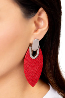 Paparazzi Wildly Workable - Red Earrings