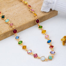 Load image into Gallery viewer, Multicolored Mixed-Shape Crystal Station Necklace SHIPS 7-24