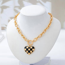 Load image into Gallery viewer, Checkered Heart Toggle Necklace SHIPS 7-24