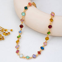 Load image into Gallery viewer, Multicolored Mixed-Shape Crystal Station Necklace SHIPS 7-24