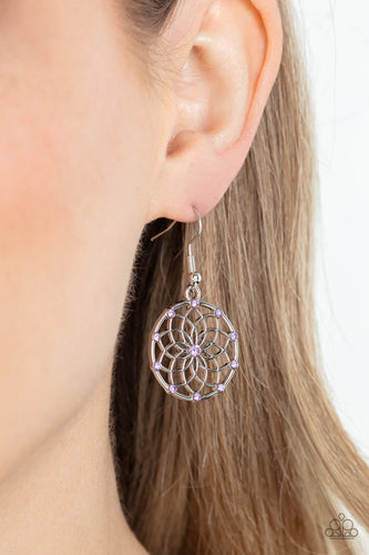 Springtime Salutations - Purple Earrings - Paparazzi Accessories