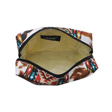 Load image into Gallery viewer, Tribal Cow Print Large Cosmetic Travel Pouch SHIPS 7-22