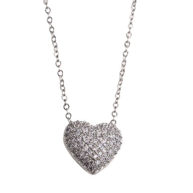 Dainty Heart Rhinestone Necklace NEW