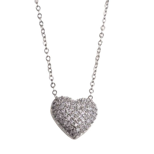 Dainty Heart Rhinestone Necklace NEW