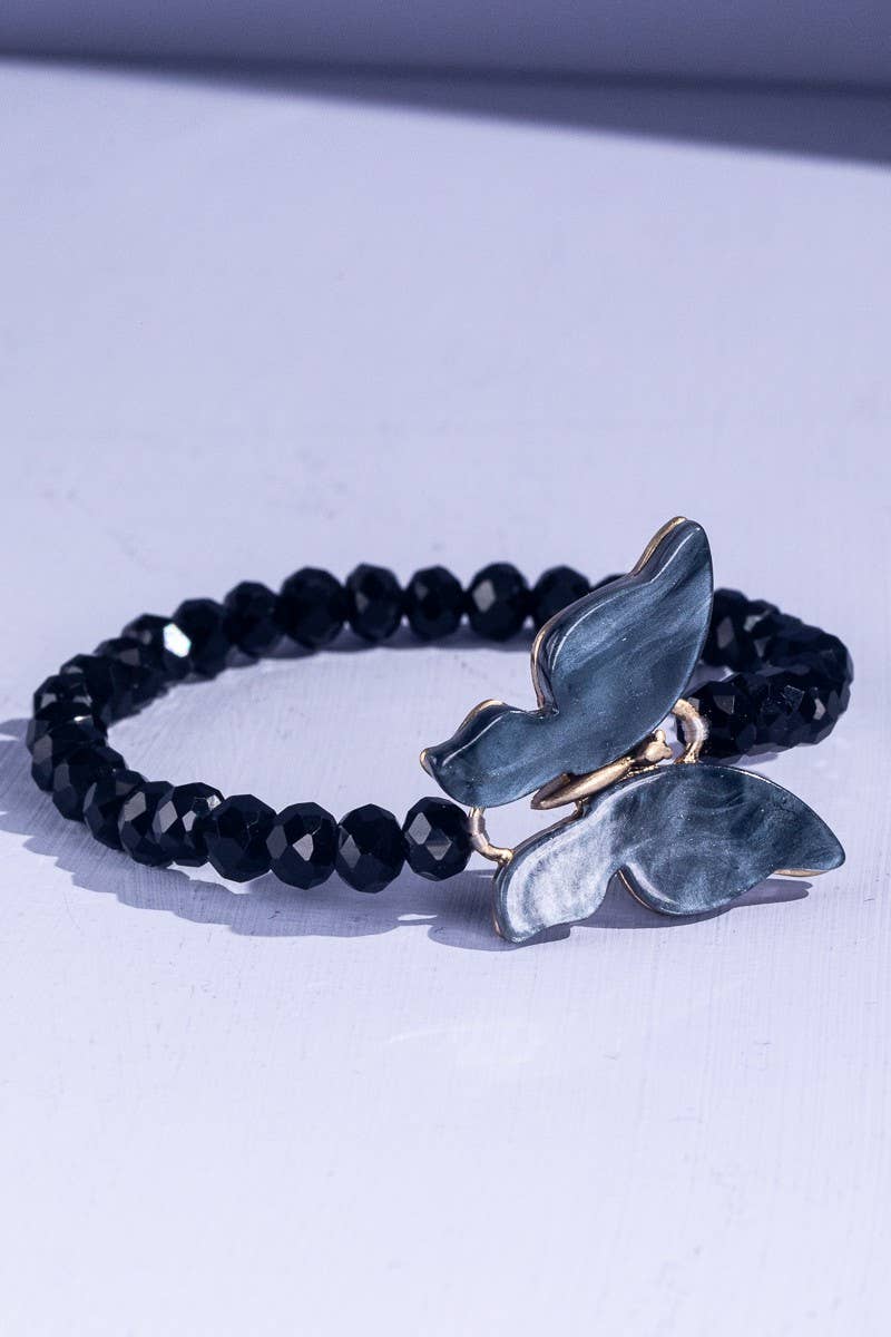 Butterfly iridescent Bracelets Black