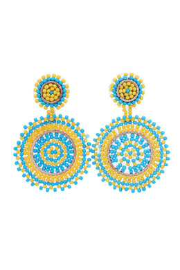 Round Disc Drop Earrings