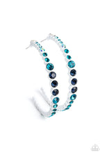 Load image into Gallery viewer, Paparazzi Gossip CURL - Blue Hoop Earrings