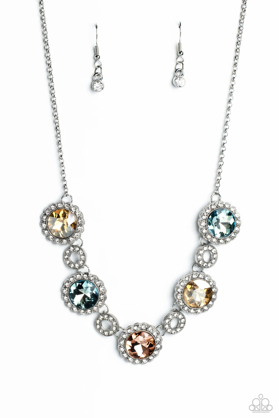 Paparazzi Gorgeous Gems - Multi Oversized Gem Necklace & Earrings