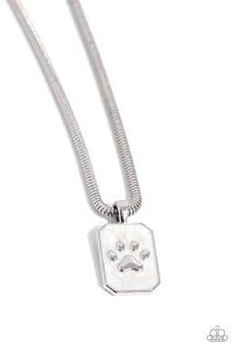 Paparazzi PAW to the Line - White Pet Lover Necklace & Earrings
